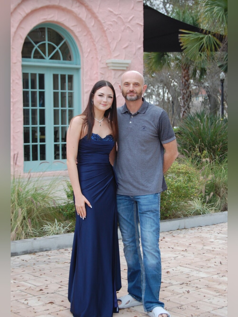 Navy Strapless Ruched Evening Gown